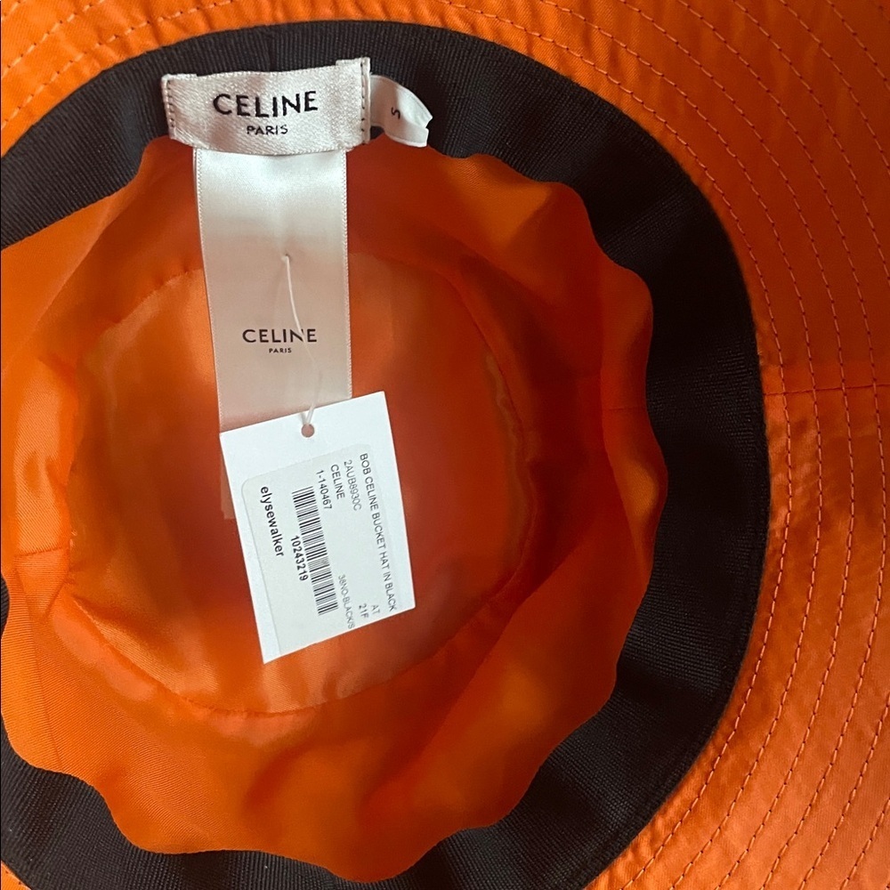 Celine Logo-Print Quilted Black Bucket Hat NWT small - Picture 3 of 3
